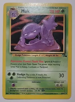 Pokemon TCG Muk Fossil Card 28/62 Rare Non-Holo LP Condition WOTC 1999 Vintage - Image 1