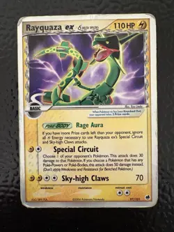 Rayquaza ex (Delta Species) 97/101 Dragon Frontiers Holo DMG Pokemon TCG - Image 1