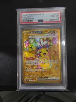 2024 Pokemon SSP EN-Surging Sparks Pikachu EX #247 Hyper Rare PSA 10 Gem - Image 1