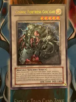 YUGIOH Ultimate Rare - Cosmic Fortress Gol'gar - CRMS-EN044 1st Edition NM - Image 1