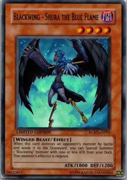 Blackwing - Shura the Blue Flame RGBT-EN011 Raging Yu-Gi-Oh 1st Edition MP - Image 1