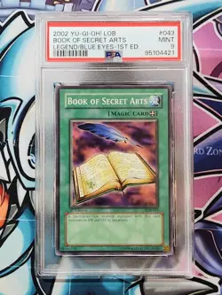 YUGIOH LOB-043 Book of Secret Arts Common 1st EDITION PSA 9 - Image 1