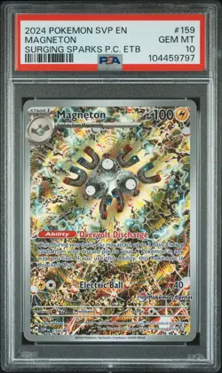 2024 POKEMON SVP EN-SV POKEMON CENTER ETB BLACK STAR PROMO #159 MAGNETON PSA 10 - Image 1
