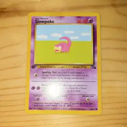 Pokemon TCG Slowpoke 1st Edition Fossil 55/62 50 HP English Regular 1999 - Image 1