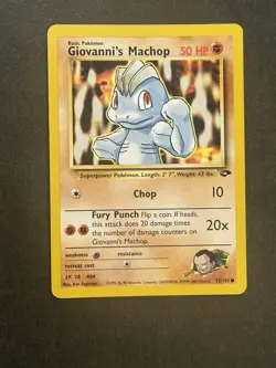 Giovanni's Machop 72/132 Gym Challenge Common LP Pokemon TCG - Image 1