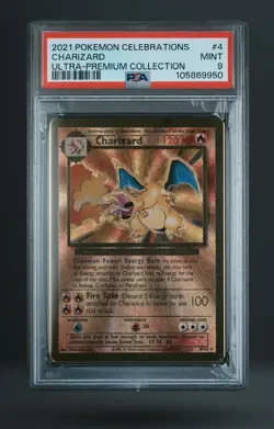 2021 Pokemon Celebrations Classic UPC Gold Metal #4 Charizard PSA 9 MINT - Image 1