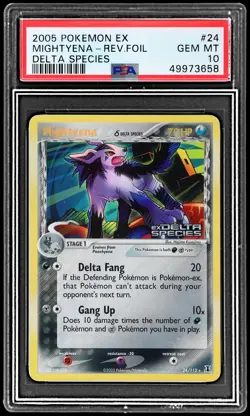 2005 EX Delta Species Mightyena #24 PSA 10 English Reverse Holo Gem Mint Pokemon - Image 1