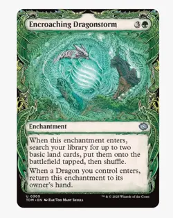 Encroaching Dragonstorm (Foil Showcase) MTG Tarkir TDM | Green Enchantment | NM - Image 2