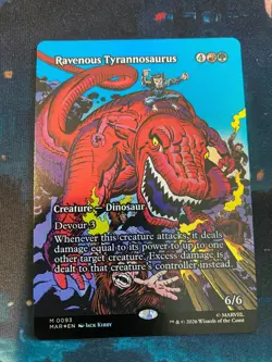 MTG Marvel Super Heroes Ravenous Tyrannosaurus Borderless Foil - Image 1