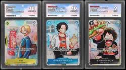 Luffy P-075 & Sabo P-073 & Ace P-074 ACE10 Sequential Set Saikyo Jump Three Bro - Image 1