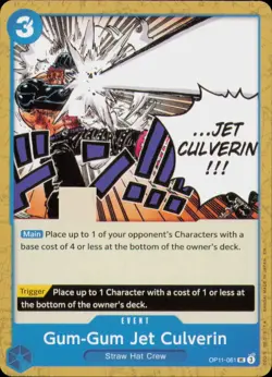 GUM-GUM JET CULVERIN OP11-061 UC A FIST OF DIVINE SPEED ONE PIECE NM - Image 1
