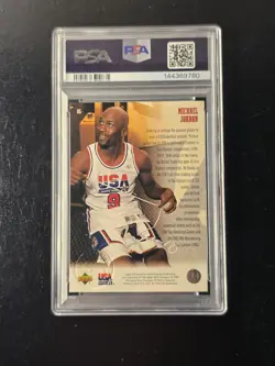 1994 Upper Deck USA Basketball MICHAEL JORDAN #85 GOLD MEDAL PSA 9 MINT LOW POP - Image 2