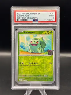 BULBASAUR BEST BUY EXCLUSIVE PROMO PSA 9 #001 #1 2023 151 STAMP - Image 1