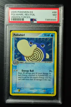 Poliwhirl 68/115 PSA 7 Reverse Holo Stamped Common Unseen Forces Set Pokemon TCG - Image 1