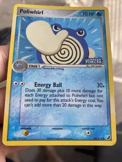Poliwhirl 68/115 - EX Unseen Forces - STAMPED Reverse Holo - Lightly Played - Image 2