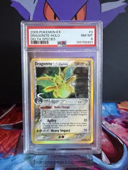 PSA 8 Pokemon TCG Dragonite EX Delta Species Holo Rare Card 2005 NM-MT - Image 3