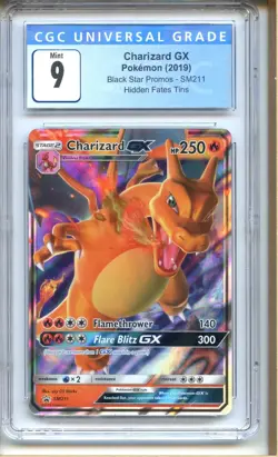 2019 Pokemon SM Black Star Promo Charizard GX SM211 Holo Promo CGC 9 MINT - Image 1