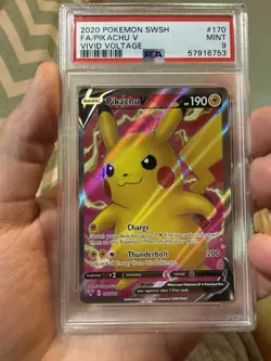 Pokemon Pikachu V 170/185 Vivid Voltage Full Art Holo Ultra Rare PSA 9 - Image 1