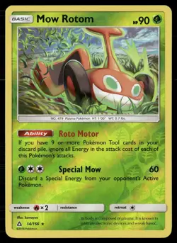 Mow Rotom 14/156 Rare Ultra Prism Pokemon Reverse Holo NM - Image 1