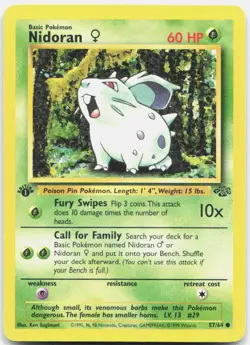 Nidoran F 57/64 Common Jungle Pokemon 1st Edition Lightly Played - Image 1