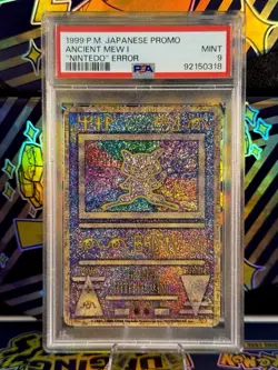 1999 Pokemon Japanese Ancient Mew Nintedo Error PSA 9 - Image 1