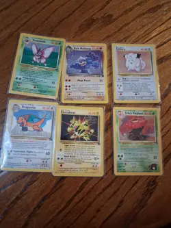 Vintage Pokemon Holo & Promo Lot 6 Cards Base Jungle Rocket Dragonite Promo - Image 1