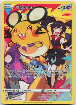 Dedenne TG07/TG30 Holo Brilliant Stars Trainer Gallery Pokemon NM - Image 1