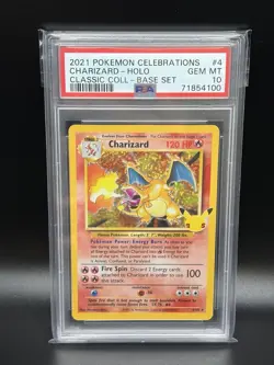 2021 CHARIZARD Pokemon #4 4/102 Celebrations Classic Collection Holo PSA 10 - Image 1