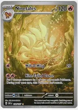 Ninetales 199/197 Illustration Rare Obsidian Flames Pokemon Card TCG NM - Image 1