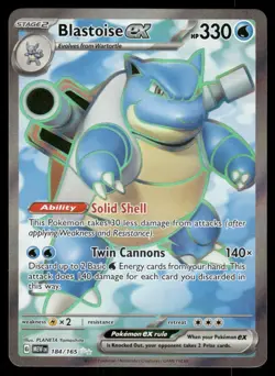 Pokemon Cards Blastoise ex 184/165 Holo 151 Ultra Rare NM - Image 1