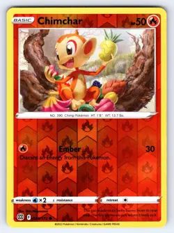 CHIMCHAR 024/172 COMMON BRILLIANT STARS POKEMON REVERSE HOLO NEAR MINT - Image 1