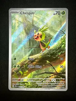 Chespin 2026 Pokemon Mega Evolution Chaos Rising #087/086 Illustration Rare - Image 1
