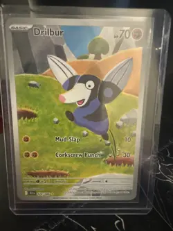 Pokemon TCG Black Bolt Drilbur 124/086 Illustration Rare Full Art Holo - Image 1
