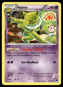 Hypno 51/122 Rare BREAKpoint Pokemon LP - Image 1