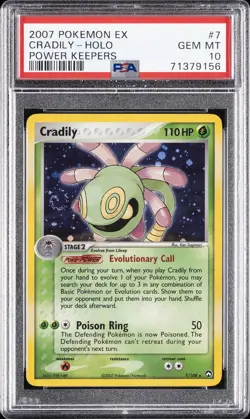 2007 POKEMON EX POWER KEEPERS #7 CRADILY-HOLO PSA 10 - Image 1
