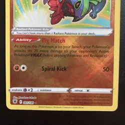 Pokemon Astral Radiance Radiant Hawlucha 081/189 Radiant Rare Holo NM - Image 3