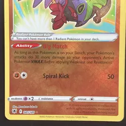 Pokemon Astral Radiance Radiant Hawlucha 081/189 Radiant Rare Holo NM - Image 5