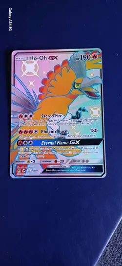 Pokemon TCG Ho-Oh GX SV50/SV94 Shiny Holo Rare NM Sun & Moon Hidden Fates - Image 1