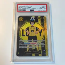 2025 ONE PIECE EN MONKEY D LUFFY BVB X ONE PIECE MATCH DAY 25 #003 PSA 10 - Image 1