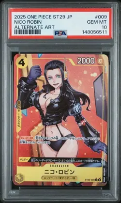 2025 ONE PIECE ST29 JP NICO ROBIN ALTERNATE ART #009 GEM MT PSA 10 - Image 1