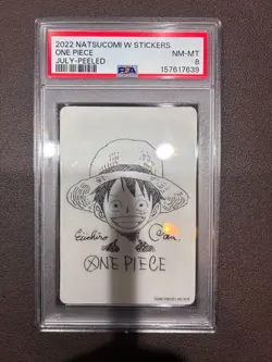 2022 NATSUCOMI W STICKERS ONE PIECE JULY-PEELED NM-MT PSA 8 - Image 1