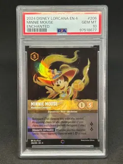 Disney Lorcana Minnie Mouse Enchanted PSA 10 Trading Card English - Image 1