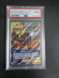 Pokemon Moltres & Zapdos & Articuno GX SM210 PSA 10 Tag Team Hidden Fates Promo - Image 1