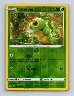 Caterpie 001 2023 Pokemon Fusion Strike Mitsuhiro Arita Reverse Holo Card NM+ - Image 1