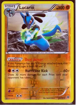 2012 LUCARIO 78/135 PLASMA STORM Pokemon Card- RARE- REVERSE HOLO- NM - Image 1