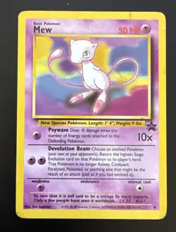 Vintage 1999 Pokemon Card Mew Black Star Promo #8 - Image 1