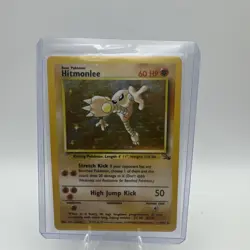 Pokemon TCG Hitmonlee Fossil 7/62 Holo Rare 1999 Wizards Card - Image 1