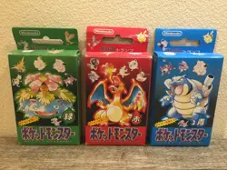POKEMON playing cards POKER Charizard Blastoise Venusaur Empty box 1996 - Image 1