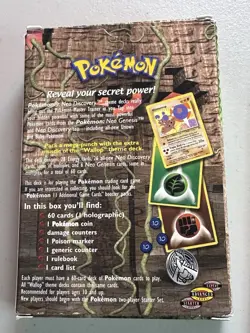 Pokemon Neo Discovery Wallop Theme Deck EMPTY BOX (NO CARDS) w Manual & Counters - Image 3