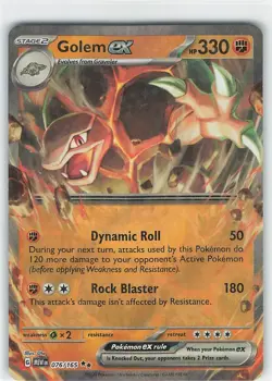 Golem EX 76/165 Holo Ultra Rare Scarlet And Violet Pokemon 151 Card - Mint - Image 1